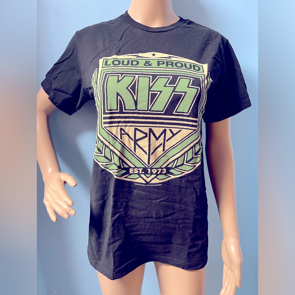 KISS ARMY Official Men's Unisex Black T-Shirt Size Small Paul Stanley Gene